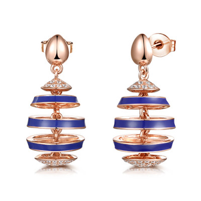 orecchini spirale blu gold nine