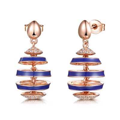 orecchini spirale blu gold nine