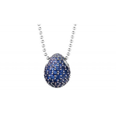 ciondolo uovo medio pavè blu silver Nine
