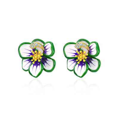 Orecchini Fiore Argento 925‰ | Gioiello Elegante.Silver 925‰ Flower Earrings | Elegant Jewelry