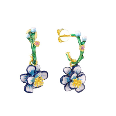 Orecchini Fiore Argento 925‰ | Gioiello Elegante.Silver 925‰ Flower Earrings | Elegant Jewelry