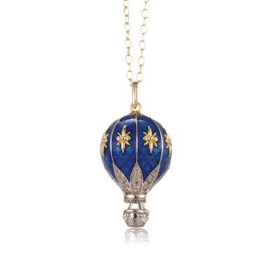 Pendente Mongolfiera 22 mm con Catena 65 cm | Gioiello.22 mm Hot Air Balloon Pendant with 65 cm Chain | Jewelry