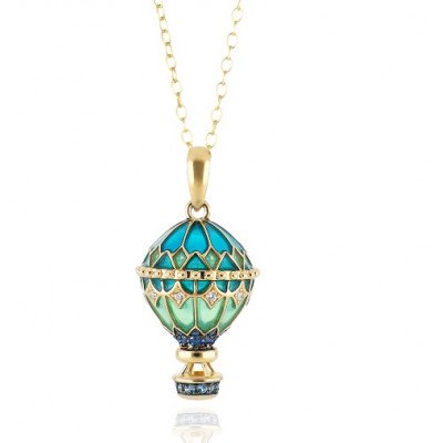 Pendente Mongolfiera 22 mm con Catena 65 cm | Gioiello.22 mm Hot Air Balloon Pendant with 65 cm Chain | Jewelry