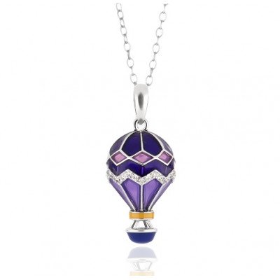 Pendente Mongolfiera 22 mm con Catena 65 cm | Gioiello.22 mm Hot Air Balloon Pendant with 65 cm Chain | Jewelry