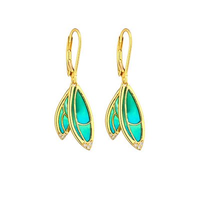orecchini argento e smalto cattedrale/earrings in silver and cathedral enamel
