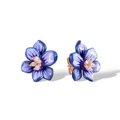 Orecchini Fiore Argento 925‰ | Gioiello Elegante.Silver 925‰ Flower Earrings | Elegant Jewelry