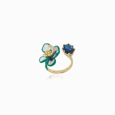 Anello Fiore Argento 925‰ | Gioiello Elegante.Silver 925‰ Flower Ring | Elegant Jewelry