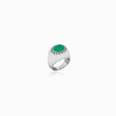 anello con pietra verde Tamilla
