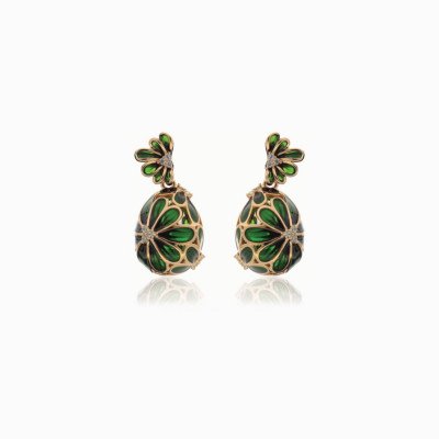 orecchini 15mm in argento placcato oro 18k /15mm silver gold plated 18k pair of earrings