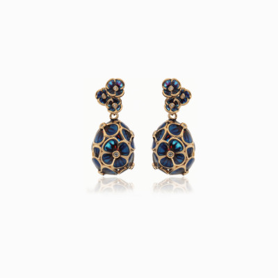 orecchini fiore blu gold Tamara