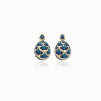 orecchini 15mm in argento placcato oro 18k /15mm silver gold plated 18k pair of earrings