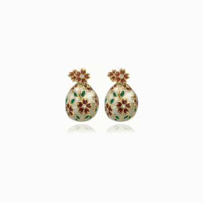orecchini fiore rosso gold Tamara