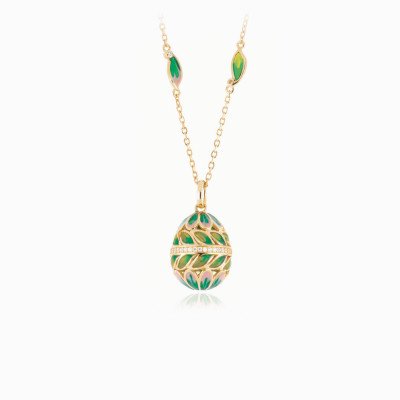 ciondolo ovetto verde gold Tamara