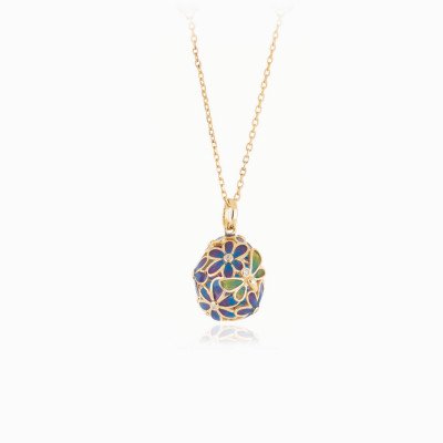 ciondolo 21mm in argento placcato oro 18k con catena 45+5cm/21mm silver gold plated 18k pendant with 45+5cm chain