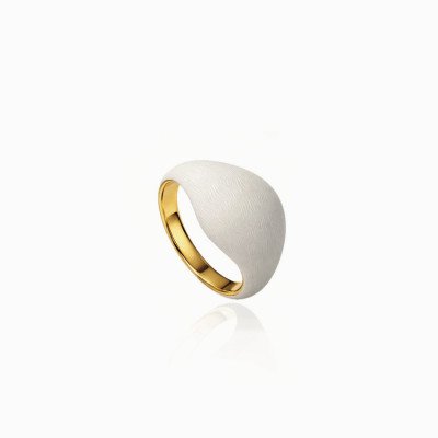 anello bombato bianco gold Romanov