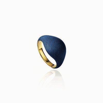 anello bombato blu gold Romanov