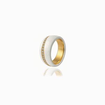 anello a fascia bianco gold Romanov