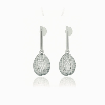 Orecchini onda verticale silver  Tatiana