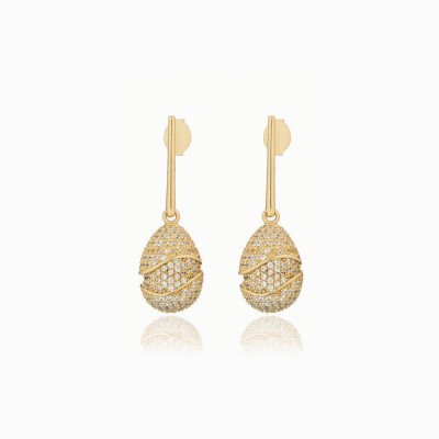 Orecchini onda orizzontale gold Tatiana