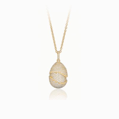 Ciondolo ovetto onda orizzontale gold Tatiana