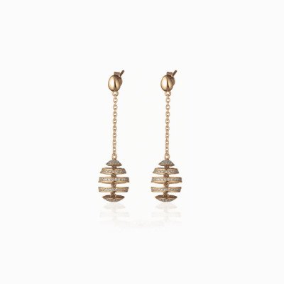Orecchini spirale argento placcato oro Tatiana