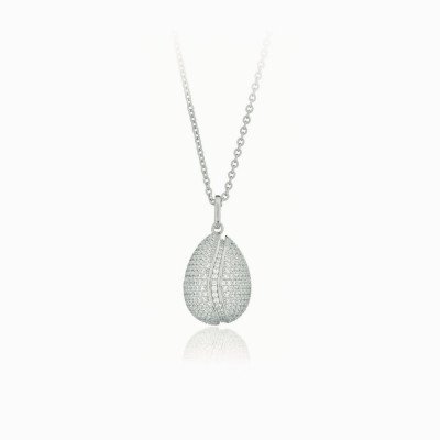 Ciondolo ovetto onda verticale silver Tatiana