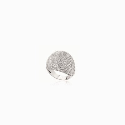 Anello pavé pietre bianche silver Tatiana