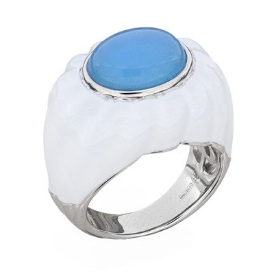 anello in argento 925‰ e smalto / silver 925‰ and enamel ring