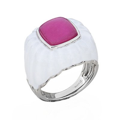 anello in argento 925‰ e smalto / silver 925‰ and enamel ring