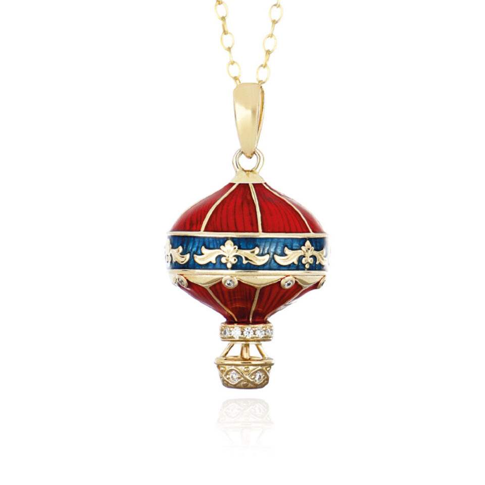 Pendente mongolfiera 22mm con catena 65 cm/ 22mm hot air balloon pendant with 65cm chain
